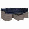 vidaXL Set di divani 7 pz 6-Numero di posti Grigio e Blu Navy