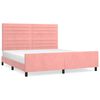 vidaXL Giroletto con Testiera Rosa 180x200 cm in Velluto
