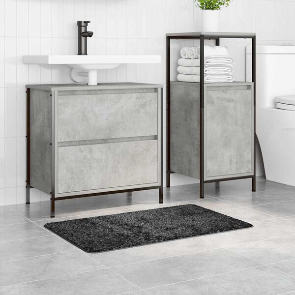 vidaXL Tappetino da bagno antiscivolo Grigio scuro 50 x 80 cm PP