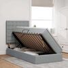vidaXL Letto con contenitore e LED con led Grigio chiaro 100 x 200 cm