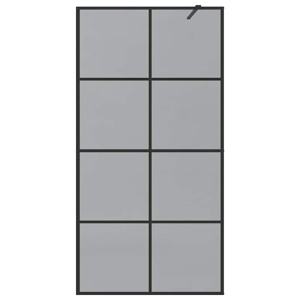 vidaXL Parete Doccia Walk-in Nero 100 x 195 cm vetro temperato