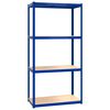 vidaXL Scaffali a 4 Ripiani 4 pz Blu in Acciaio e Legno Multistrato