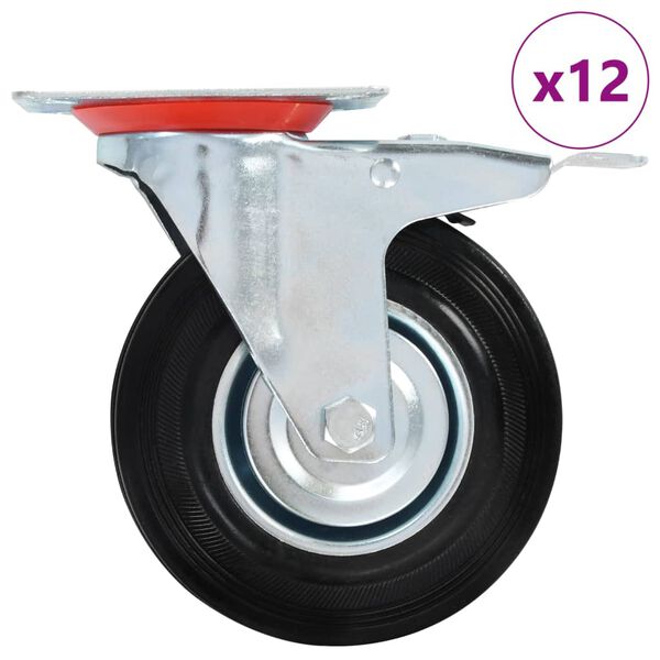 vidaXL Ruote Girevoli 12 pz 125 mm