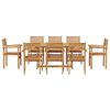 vidaXL Set da Pranzo per Giardino 9 pcs Marrone Legno di teak solido