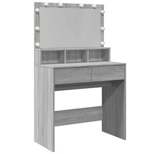 vidaXL Toeletta con LED Grigio Sonoma 80x41x134,5 cm