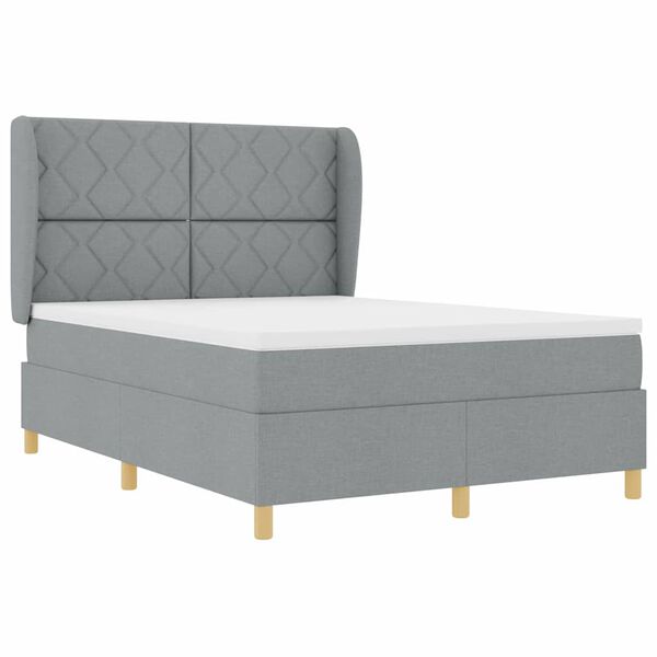 vidaXL Letto con molle e materasso Grigio Scuro 90x190 cm Tessuto