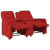 vidaXL Divano Massaggio a 2 Posti con Portabicchieri Rosso Vino