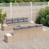 vidaXL Set Divano da Giardino 8 pcs Beige e grigio polyrattan