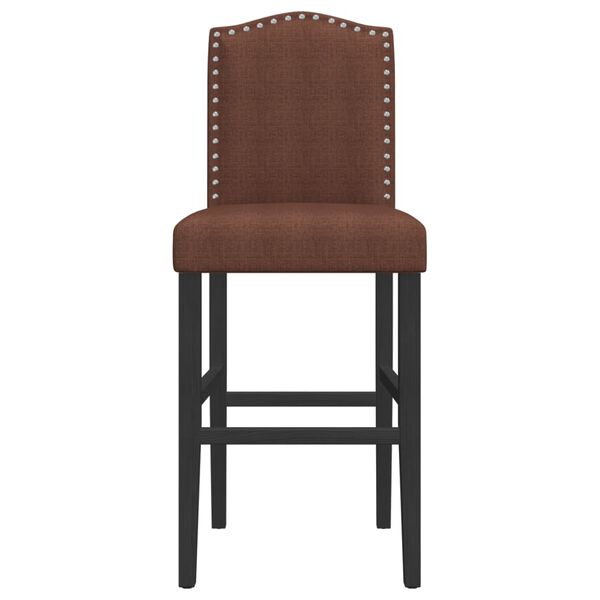 vidaXL Sedie da Bar 2 pz in Legno Massello di Hevea e Tessuto