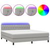 vidaXL Letto a Molle Materasso e LED Grigio Chiaro 160x200 cm Tessuto