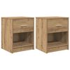 vidaXL Comodini 2 pz con Cassetto Rovere Artigianale 40x34x50 cm