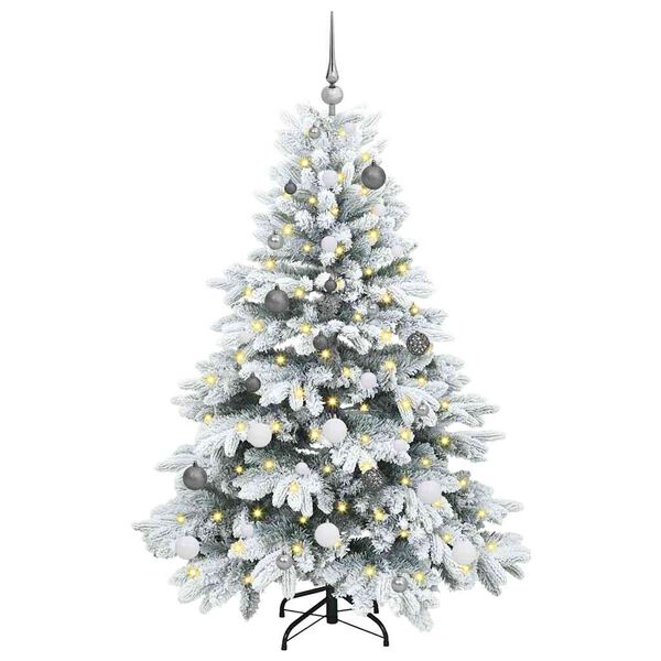 vidaXL Albero di Natale artificiale con 150 LED Bianco 150 cm PE e PVC