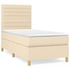 vidaXL Giroletto a Molle con Materasso Crema 80x200 cm inTessuto