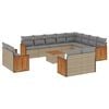 vidaXL Set Divano da Giardino 13 pz con Cuscini Beige in Polyrattan
