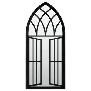 vidaXL Specchio da Giardino Nero 100x45 cm in Ferro per Uso Esterno