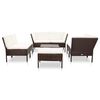 vidaXL Set Divani da Giardino 8 pz con Cuscini in Polyrattan Marrone