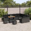 vidaXL Set Divano da Giardino 12 pcs Nero polyrattan