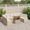 vidaXL Set da Pranzo per Giardino con cuscino 10 pcs Beige e Crema