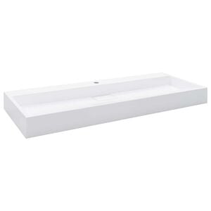 vidaXL Lavandino 120x46x11 cm Blocco in Marmo/Minerale Bianco