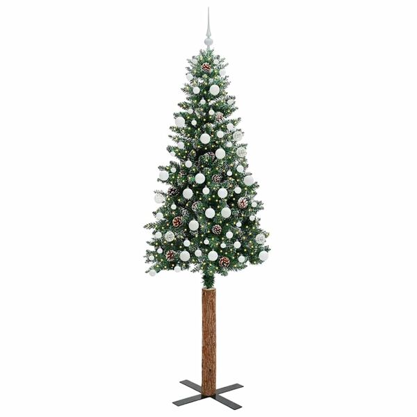 vidaXL Albero di Natale snodato con 300 LED Verde e Bianco 210 cm