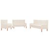 vidaXL Set Divani 3 pz in Tessuto Bianco Crema