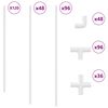 vidaXL Tubo PVC 12 pcs Bianco 12,2 x 1,8 x 500 mm Mterialpp e PE
