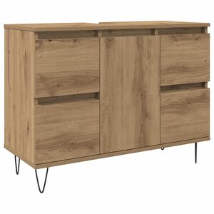 vidaXL Mobiletto da Bagno Rovere Artigianale 80x33x60 cm in Truciolato