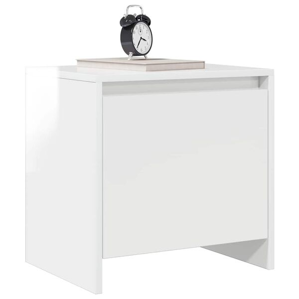 vidaXL Comodini 2 pz Bianco Lucido 45x34x44,5 cm in Truciolato