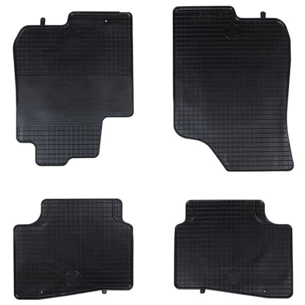 vidaXL Tappetino per Auto 4 pcs Nero Gomma