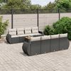 vidaXL Set Divani da Giardino 9 pz con Cuscini Nero in Polyrattan