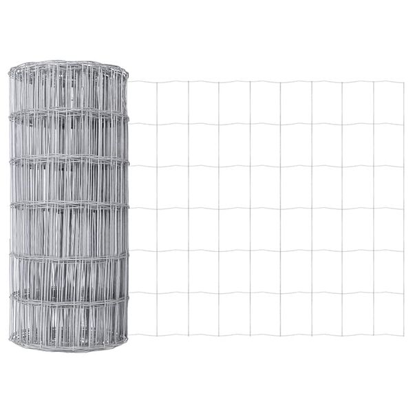 vidaXL Recinzione Euro Argento 0.4 x 50 m Acciaio zincato a caldo