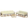 vidaXL Set di divani da esterno 9 pz Bianco e Crema