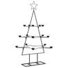 vidaXL Albero di Natale Decorativo in Metallo Nero 105 cm