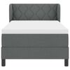 vidaXL Letto a molle con materasso Grigio scuro 90 x 190 cm Tessuto