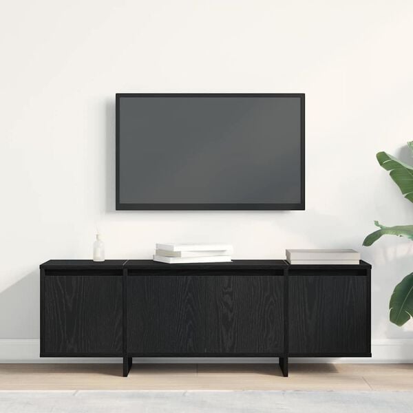 vidaXL Mobile TV Rovere Nero 120 x 30 x 40,5 cm Legno multistrato