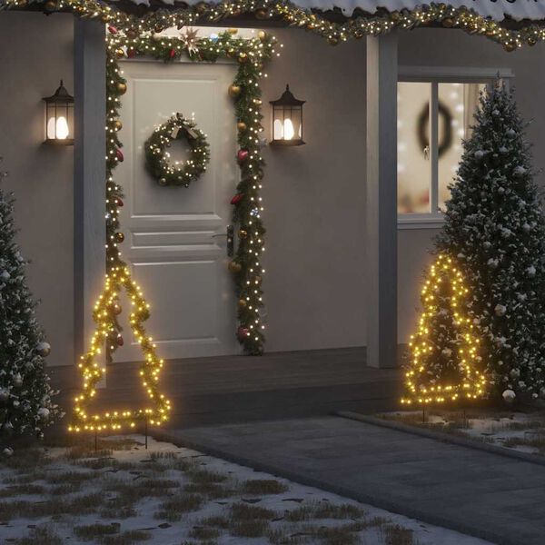 vidaXL Decorazione Luminosa Natale Picchetti Terra Albero 115LED 90cm