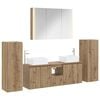 vidaXL Set di mobili per il bagno 6 pcs Rovere Artigianale