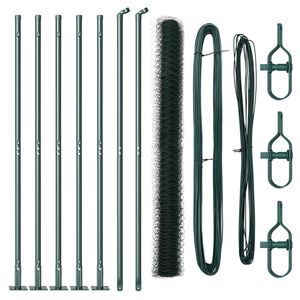vidaXL Recinzione esagonale con base in cemento 10 x 1,4 m Verde Rete