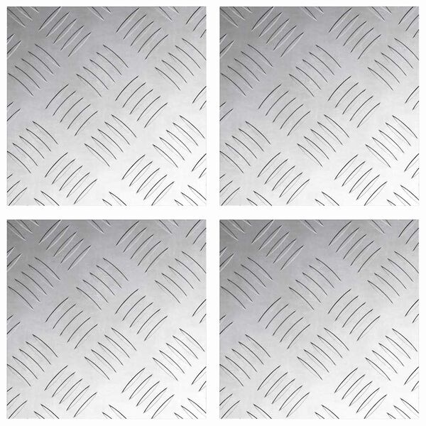vidaXL Gradini per Scale Quadrato 4 pcs Argento 20 x 20 cm Alluminio