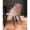 Venture Home Sedie Pranzo 2pz Velvet Velluto Nero Ottone Rosa Polvere
