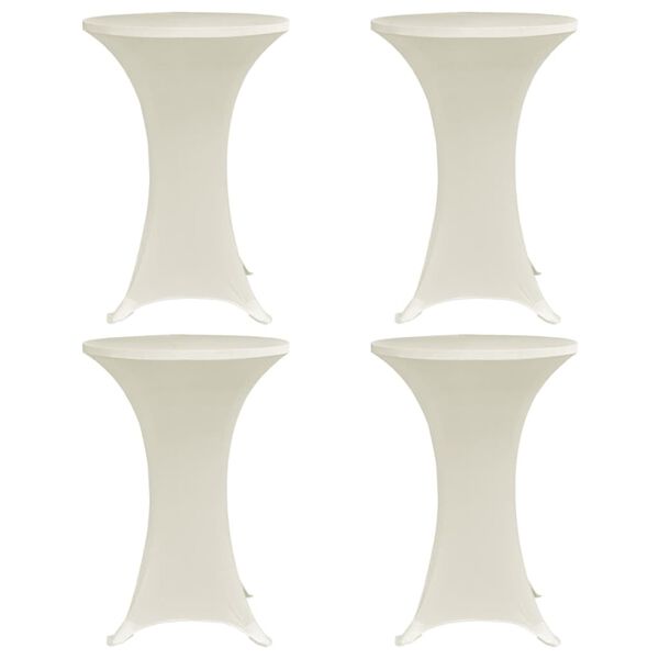 vidaXL Coperture Verticali per Tavolo 4 pz Ø80 cm Crema Elastico