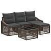 vidaXL Set Divano da Giardino 5 pz Grigio polyrattan