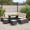 vidaXL Set Divano da Giardino con cuscino Nero Poly Rattan