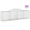 vidaXL Cesti Gabbioni ad Arco 7 pz 300x50x80/100 cm Ferro Zincato