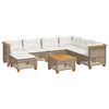 vidaXL Set Divano da Giardino 8 pz con Cuscini Beige in Polyrattan