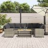 vidaXL Divano da Giardino con Cuscini in Polyrattan Grigio Chiaro