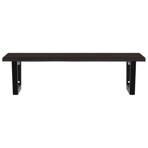 vidaXL Ripiano a Parete per Lavabo in Acciaio e Massello di Rovere