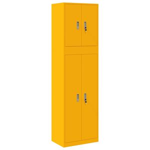 vidaXL Armadio 2 pz Giallo Senape 60 x 40 x 210 cm Acciaio Bloccabile