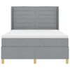 vidaXL Letto a molle con materasso Grigio chiaro 160 x 200 cm Tessuto