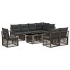 vidaXL Set Divano da Giardino 9 pz Grigio e Grigio Scuro polyrattan